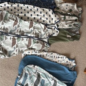 Kids Pajamas Set - Blue, Green, and White